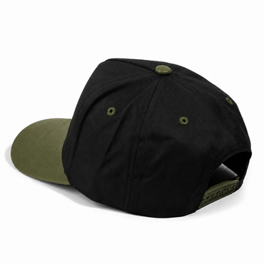 Plain Curve 5Panel Cotton PU Leather Hat 5006
