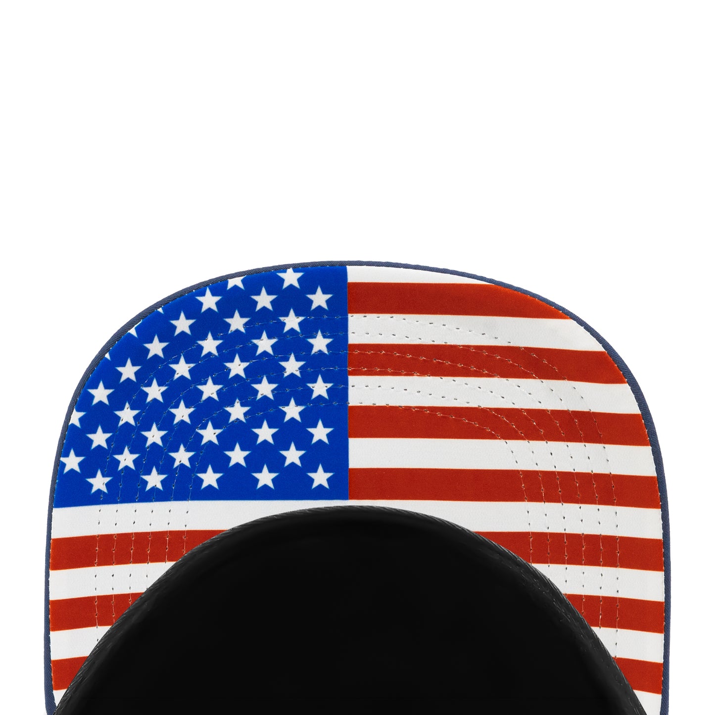 Plain Curve 5Panel USA FLAG Under Brim Print Mesh Hat 5016