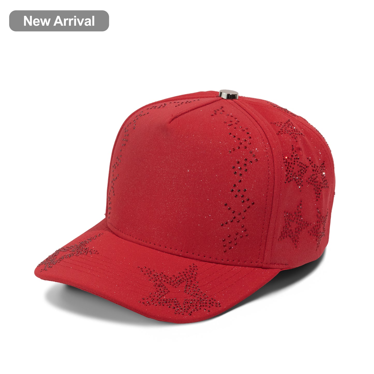 Plain Curve 5Panel Star Pattern Glitter Hat 5032