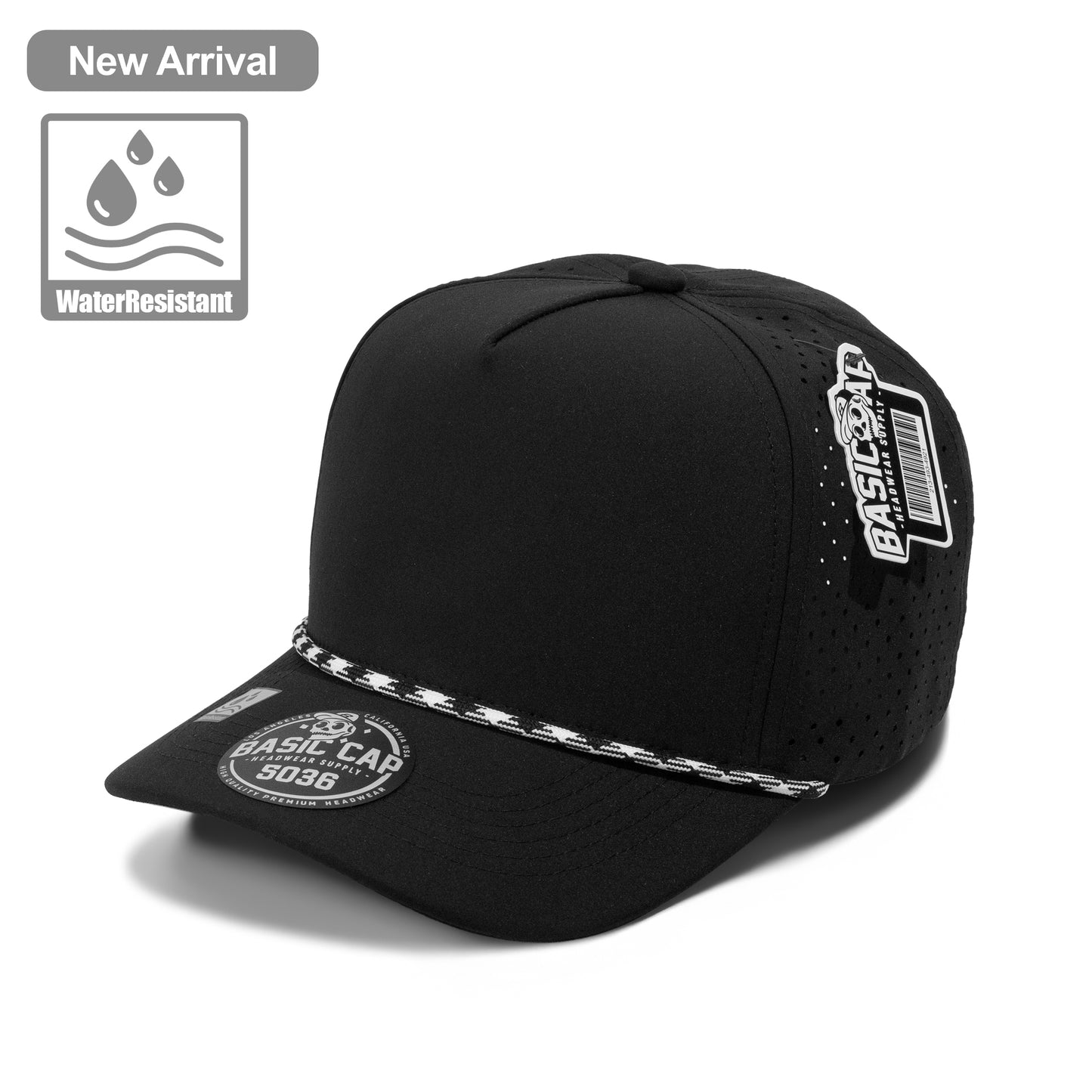 Plain Curve 5Panel Laser Hole Rope Hat Water Repellent 5036