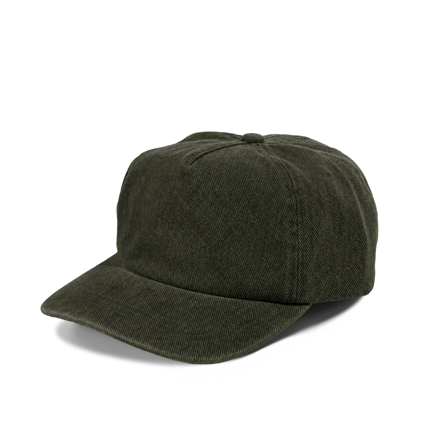 Plain Slight Curve 5Panel Wash Fade Denim Hat 5045
