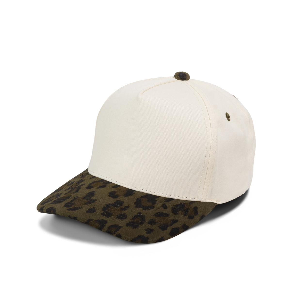 Plain Curve 5Panel Cotton Leopard Hat 5048