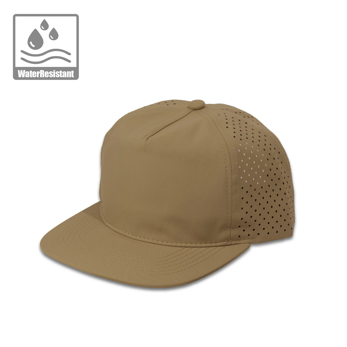 Plain Flat Unstructured 5Panel Laser Hole Hat Water Repellent 5053