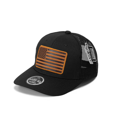 Design USA Leather Patch Flag Hat