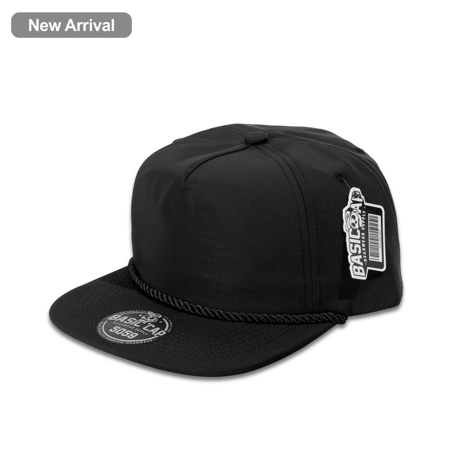 Plain Flat Unstructured 5Panel Rope Nylon Hat 5059
