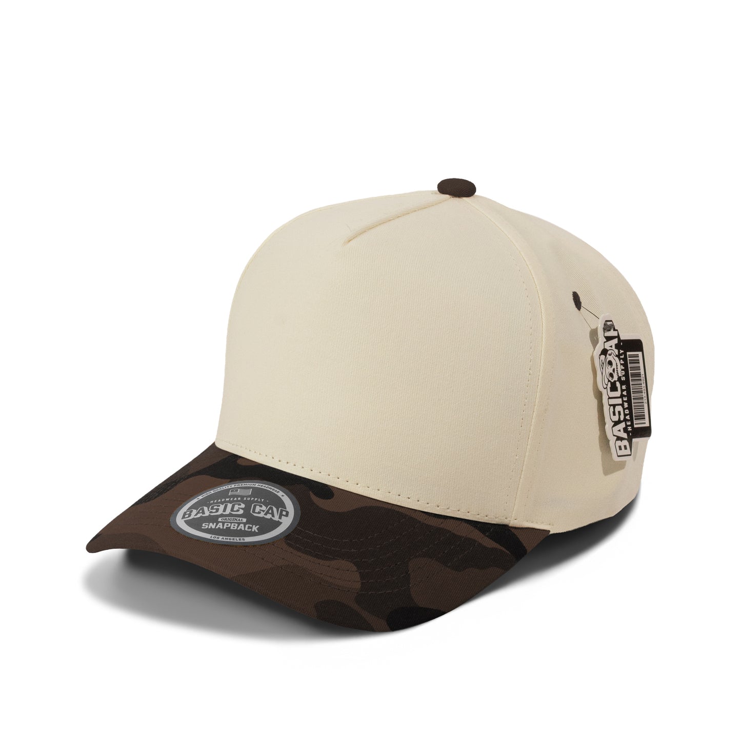 Plain Curve 5Panel Cotton Camo Hat 5013
