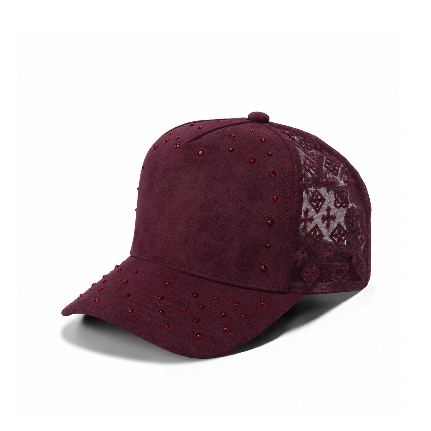 Plain 5Panel Suede Mesh Monogram with Rhinestones 5021