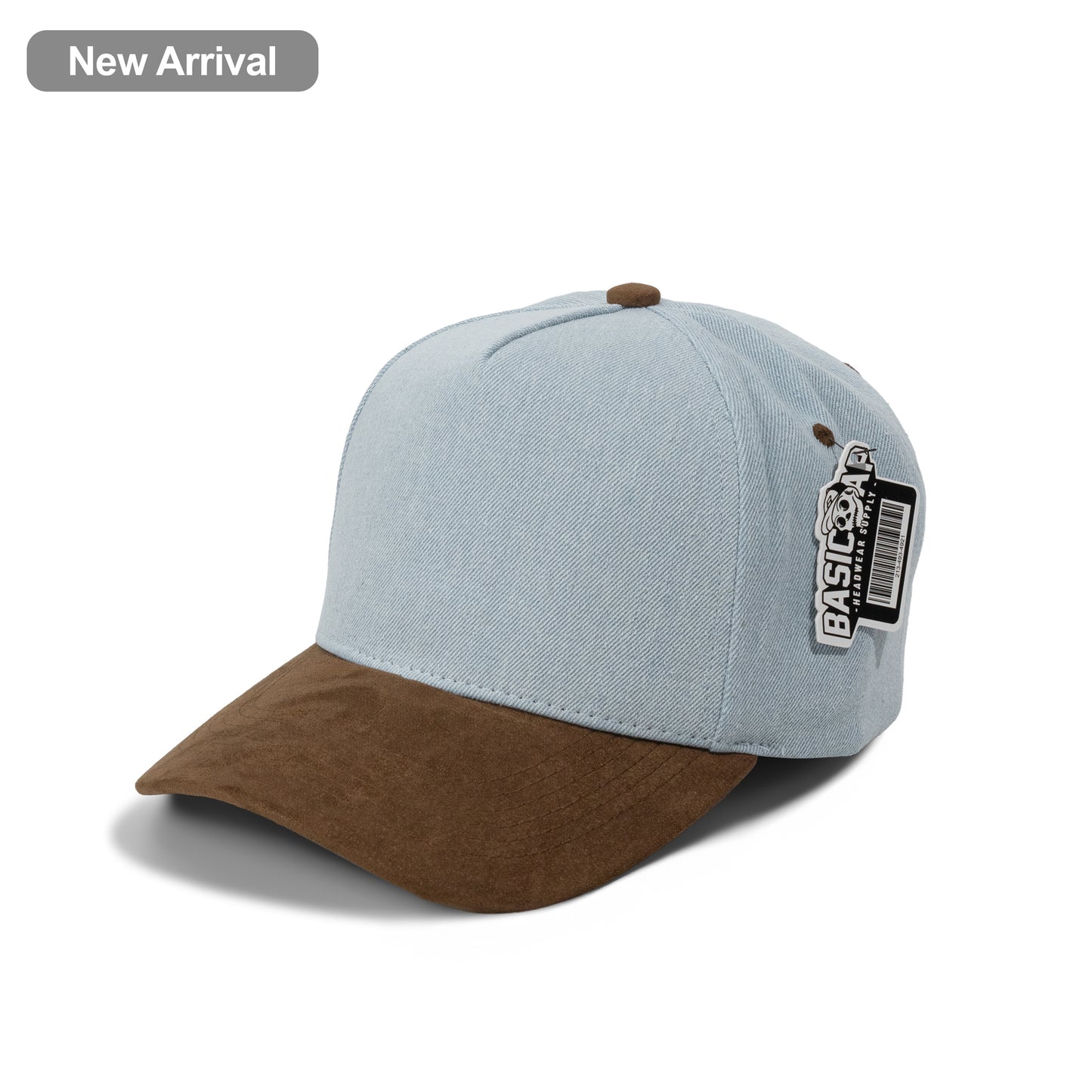 Plain Curve 5Panel Jean Suede Hat 5026