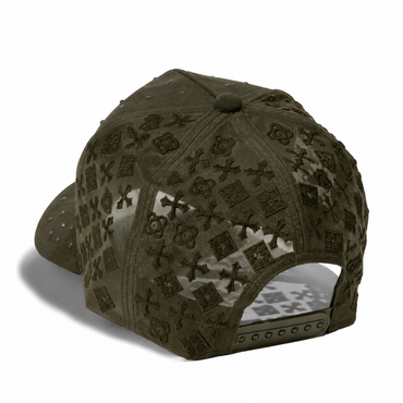 Plain 5Panel Suede Mesh Monogram with Rhinestones 5021