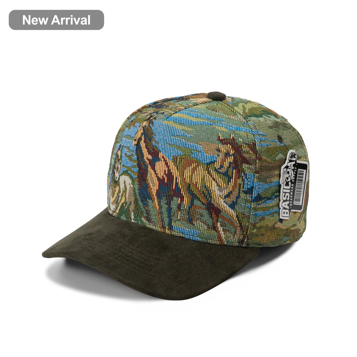 Plain Curve 5Panel Jacquard Hat 5031