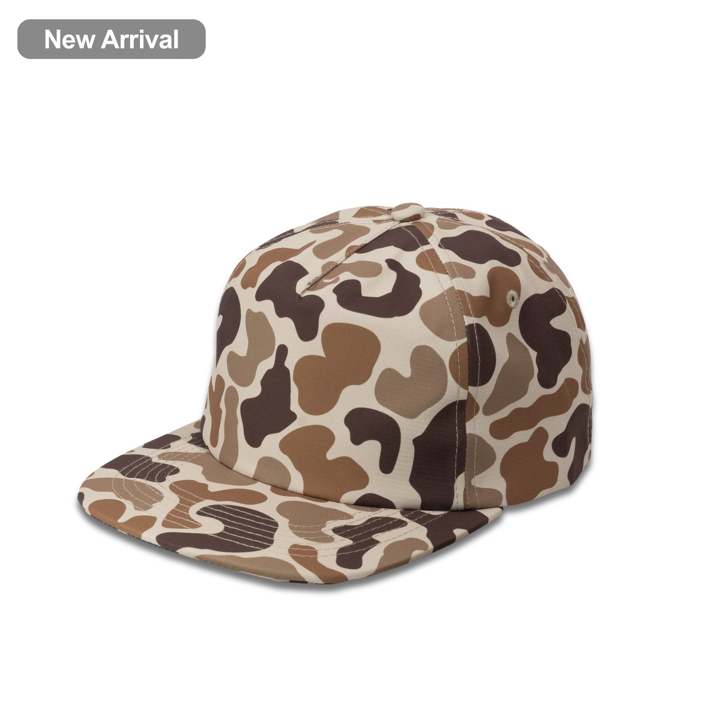 Plain Flat Unstructured 5Panel Duck Camo Hat 5055