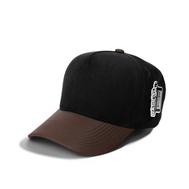 Plain Curve 5Panel Suede PU Leather Hat 5056