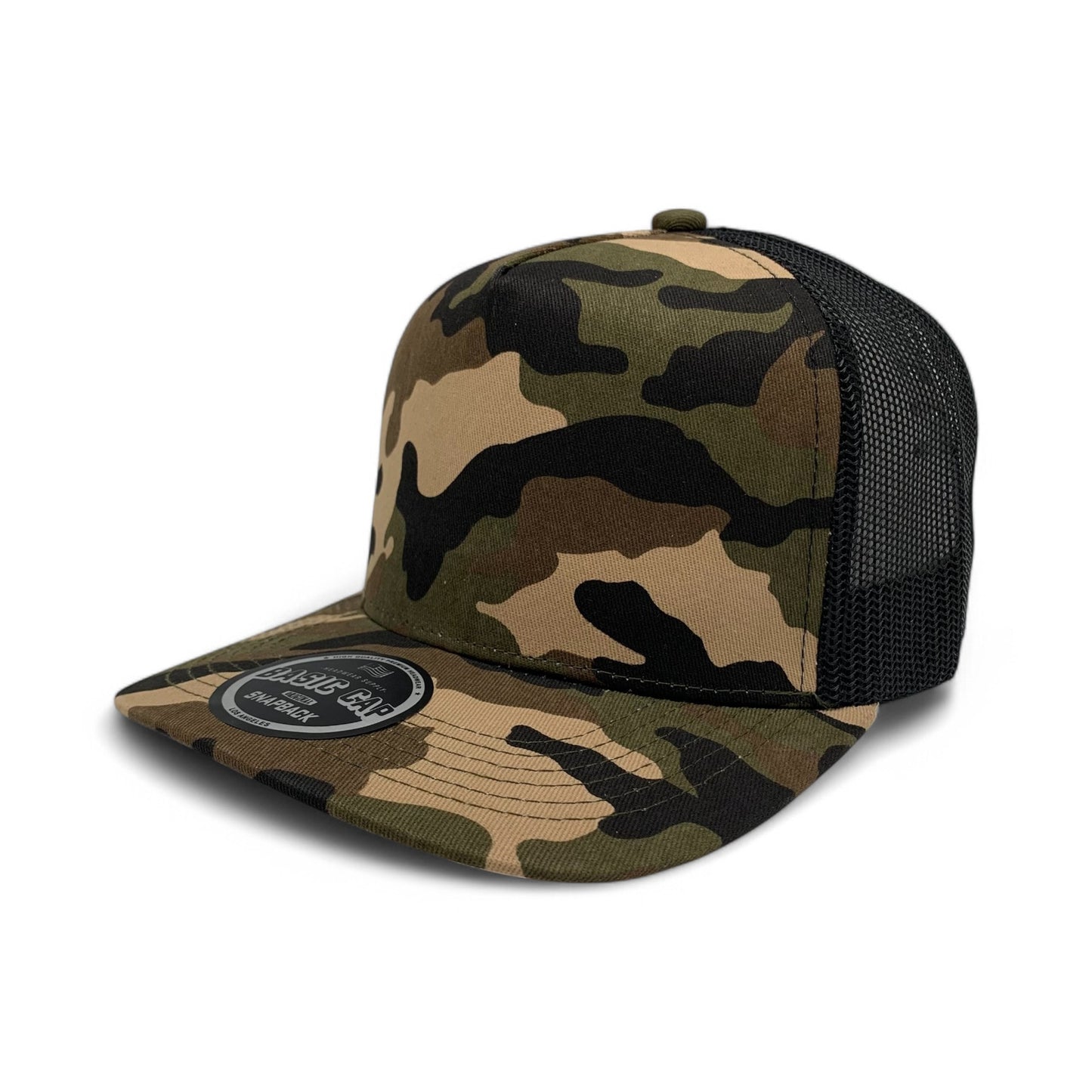 PLAIN CURVE 5PANEL UNDER USA PRINTED MESH HAT - P5MU