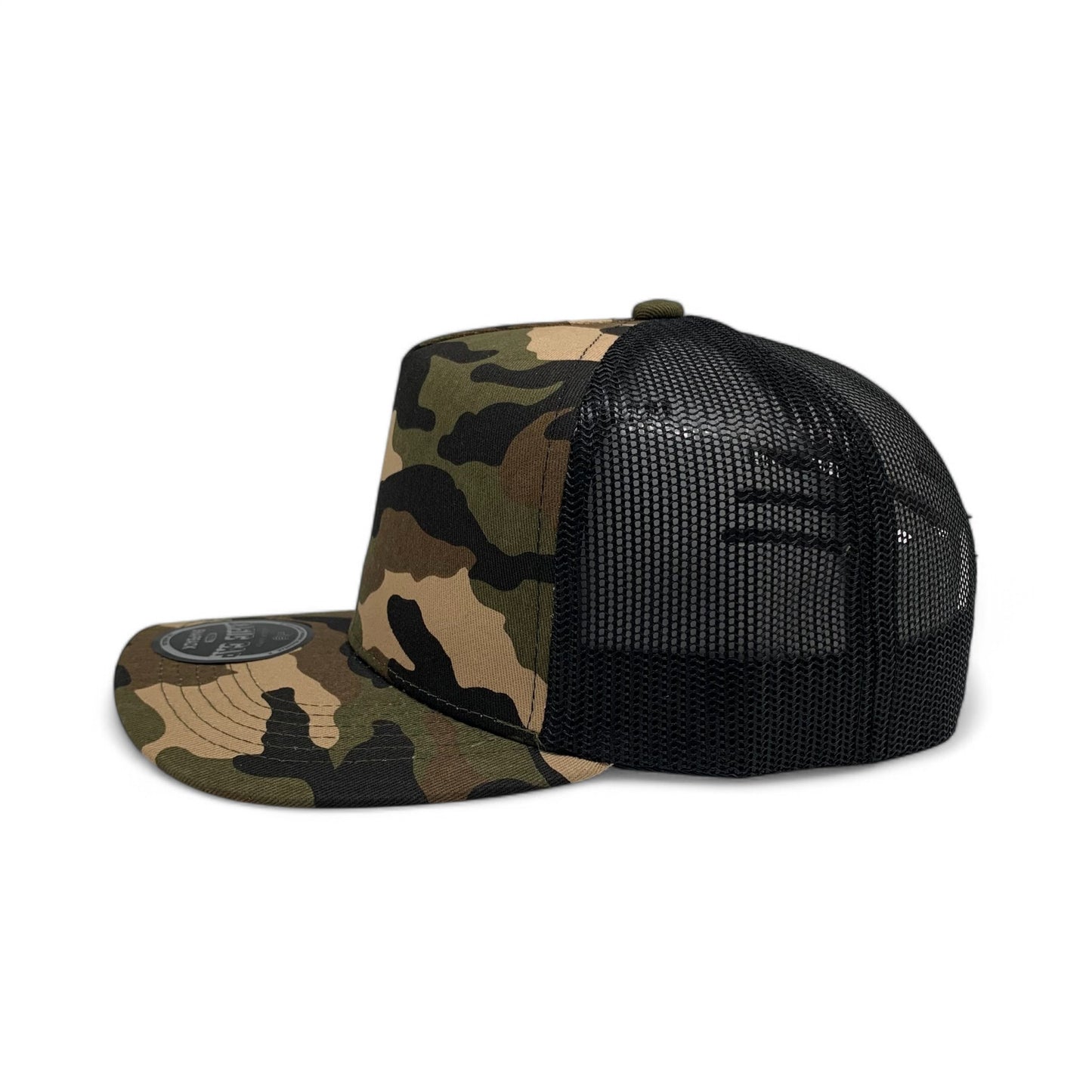 PLAIN CURVE 5PANEL UNDER USA PRINTED MESH HAT - P5MU