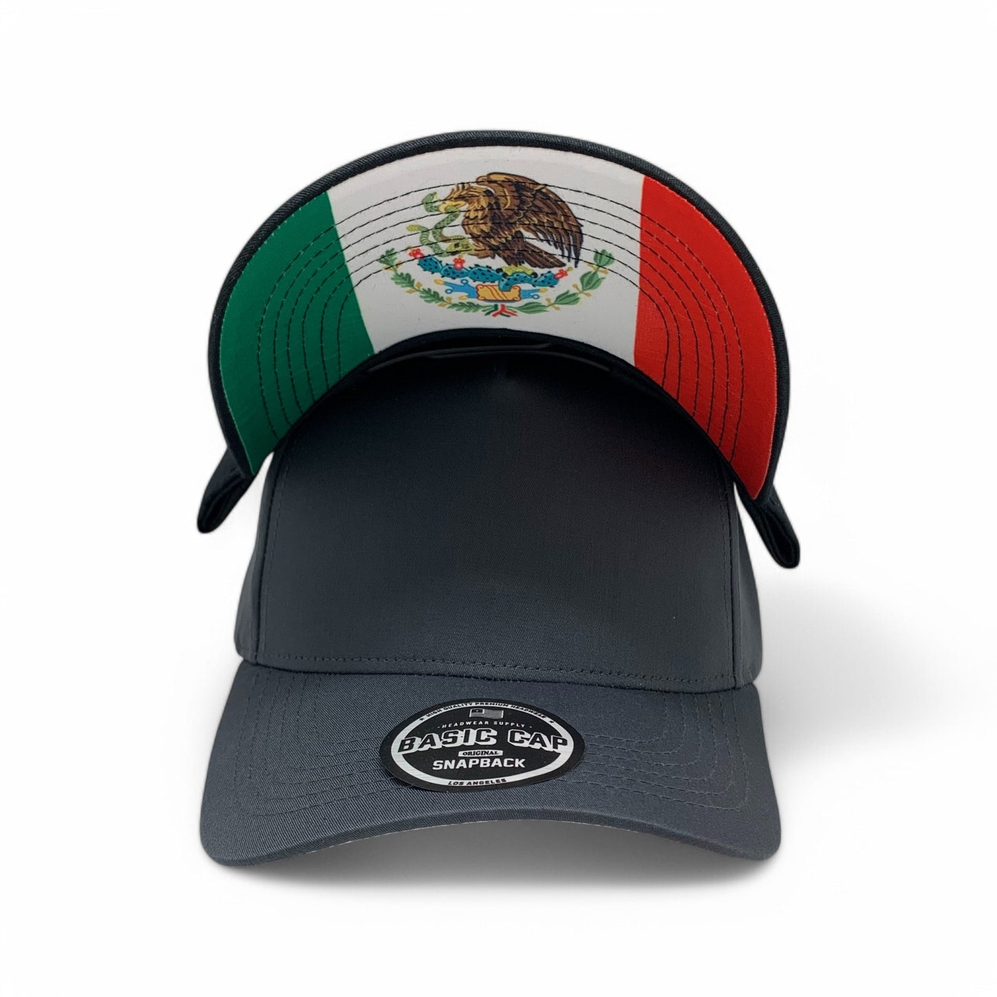 PLAIN CURVE 5PANEL UNDER MEXICO PRINTED HAT - P5CUM