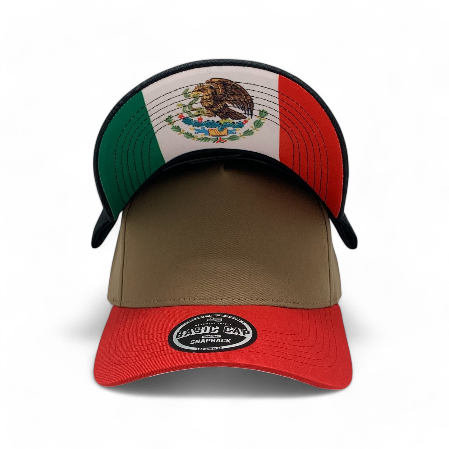 PLAIN CURVE 5PANEL UNDER MEXICO PRINTED HAT - P5CUM