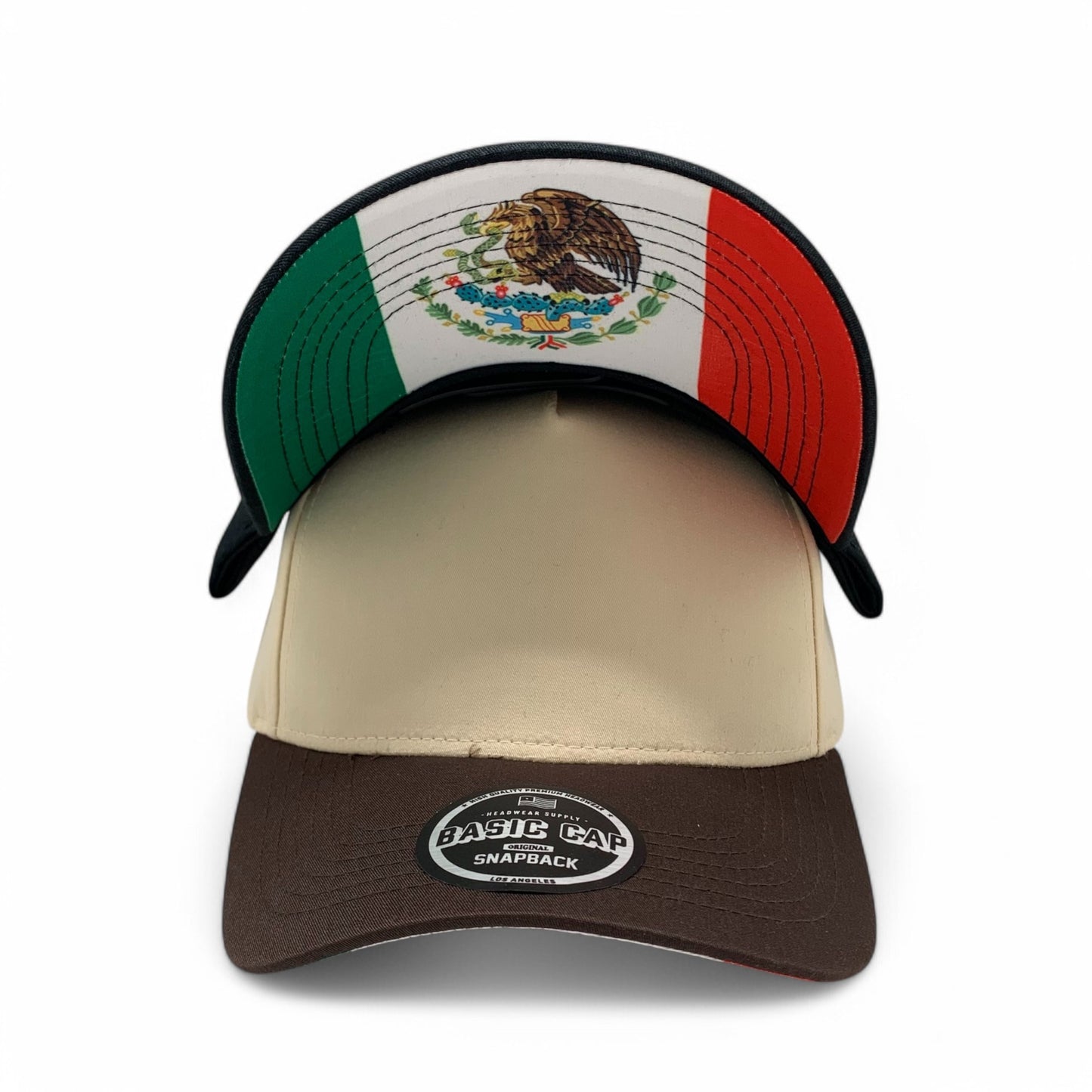 PLAIN CURVE 5PANEL UNDER MEXICO PRINTED HAT - P5CUM