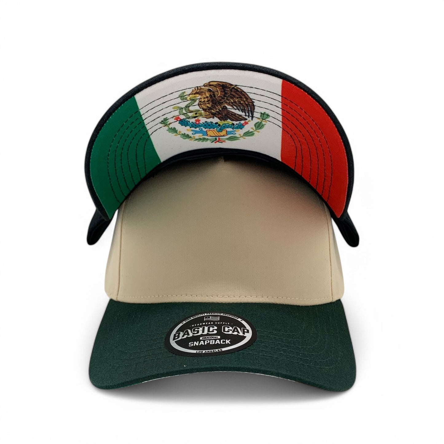 PLAIN CURVE 5PANEL UNDER MEXICO PRINTED HAT - P5CUM