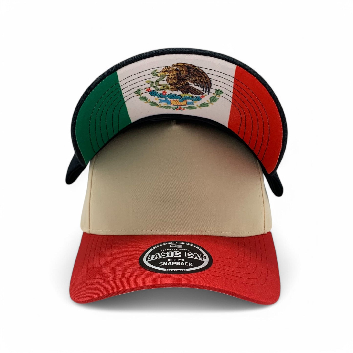 PLAIN CURVE 5PANEL UNDER MEXICO PRINTED HAT - P5CUM