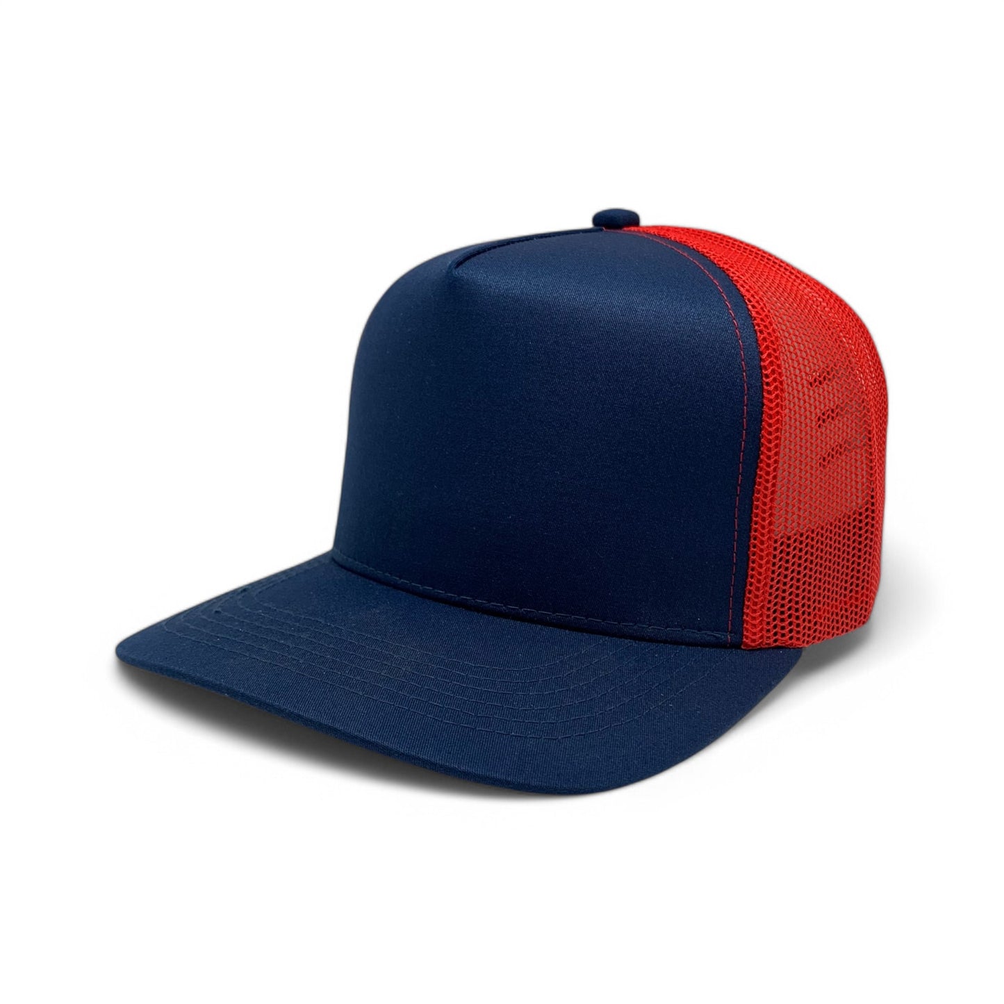 PLAIN CURVE 5PANEL UNDER USA PRINTED MESH HAT - P5MU