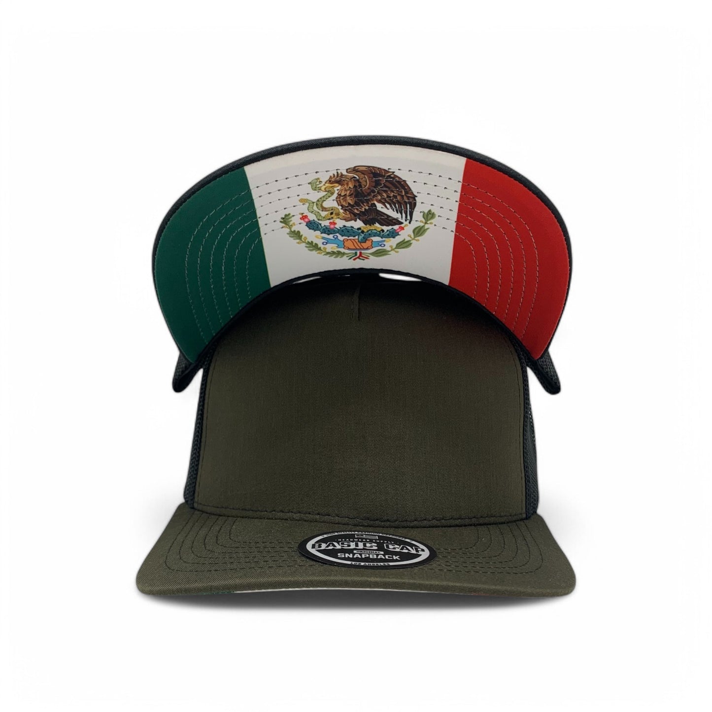 PLAIN CURVE 5PANEL UNDER MEXICO PRINTED MESH HAT - P5MM