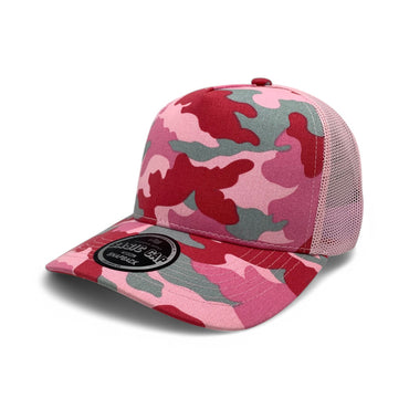 Plain Curve 5Panel Camo Pattern Mesh Hat 5015
