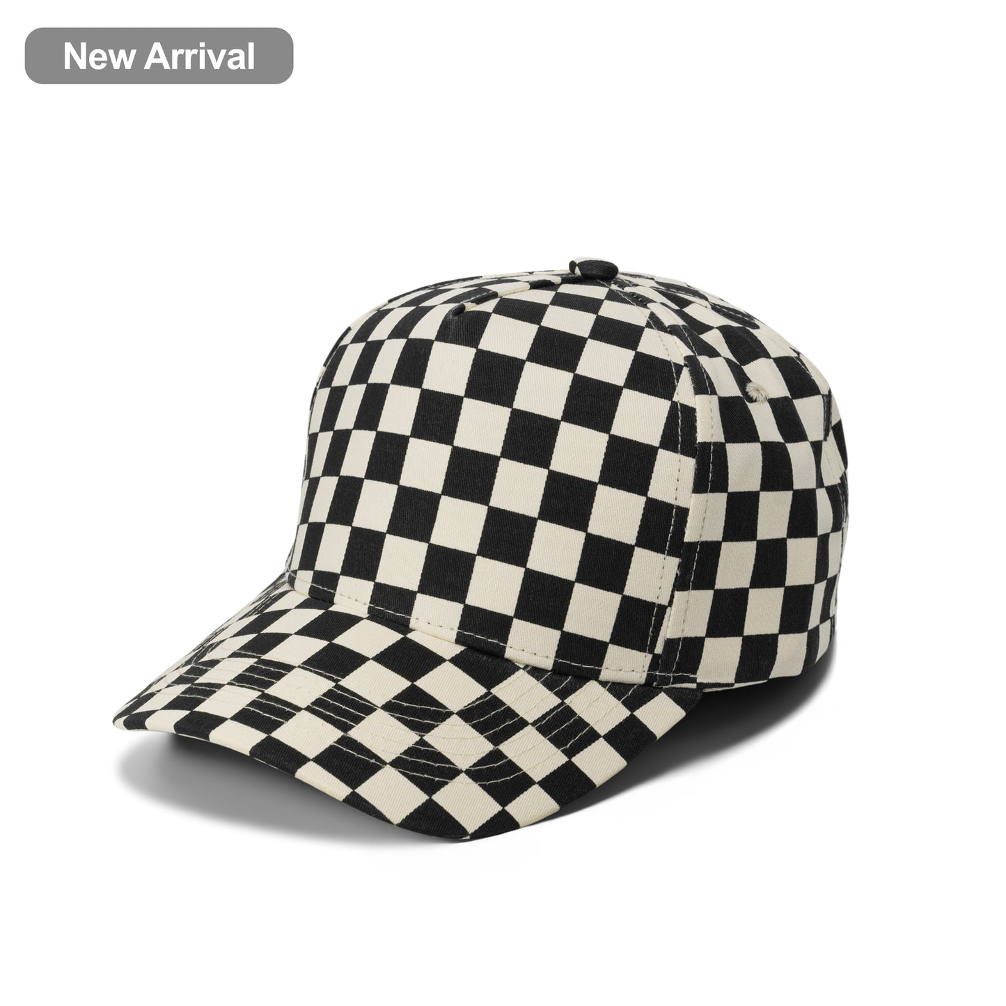 Plain Curve 5Panel Checkboard Hat 5028