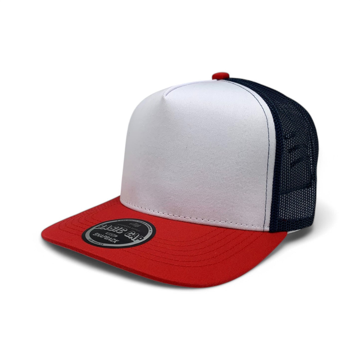 PLAIN CURVE 5PANEL UNDER USA PRINTED MESH HAT - P5MU