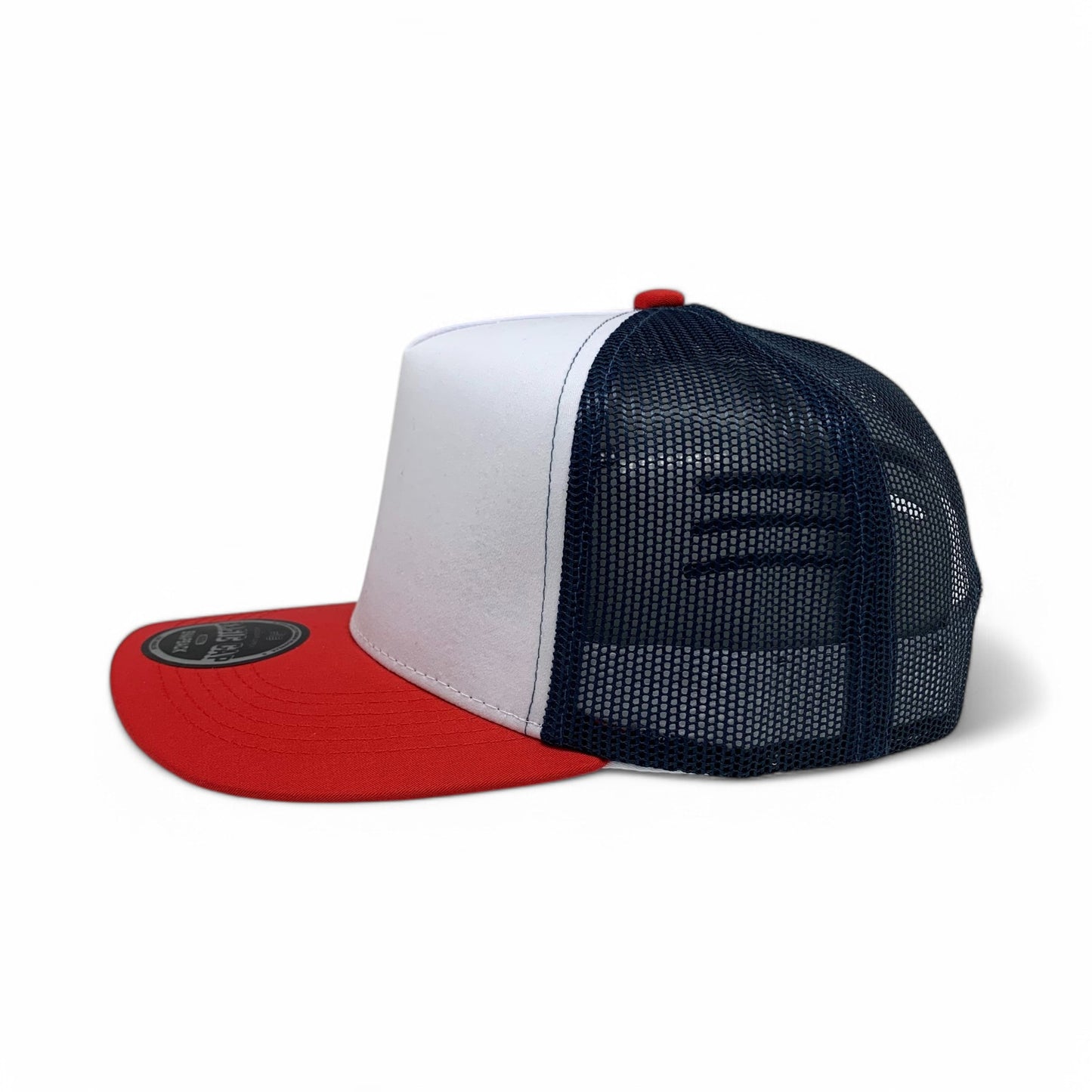 PLAIN CURVE 5PANEL UNDER USA PRINTED MESH HAT - P5MU