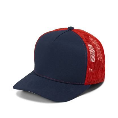 Plain Curve 5Panel USA FLAG Under Brim Print Mesh Hat 5016