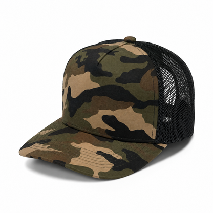 Plain Curve 5Panel USA FLAG Under Brim Print Mesh Hat 5016