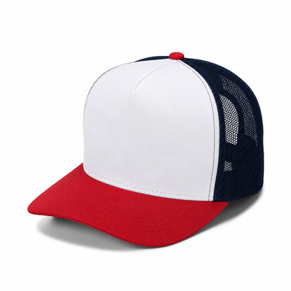 Plain Curve 5Panel USA FLAG Under Brim Print Mesh Hat 5016