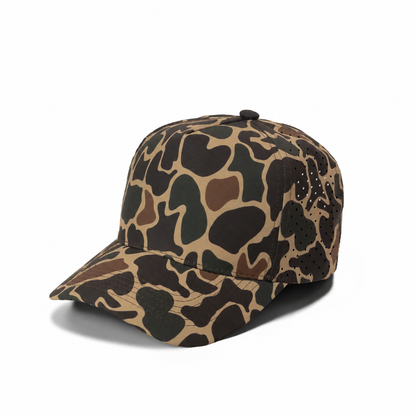 Plain Curve 5Panel Duck Camo Laser Hole Hat 5025
