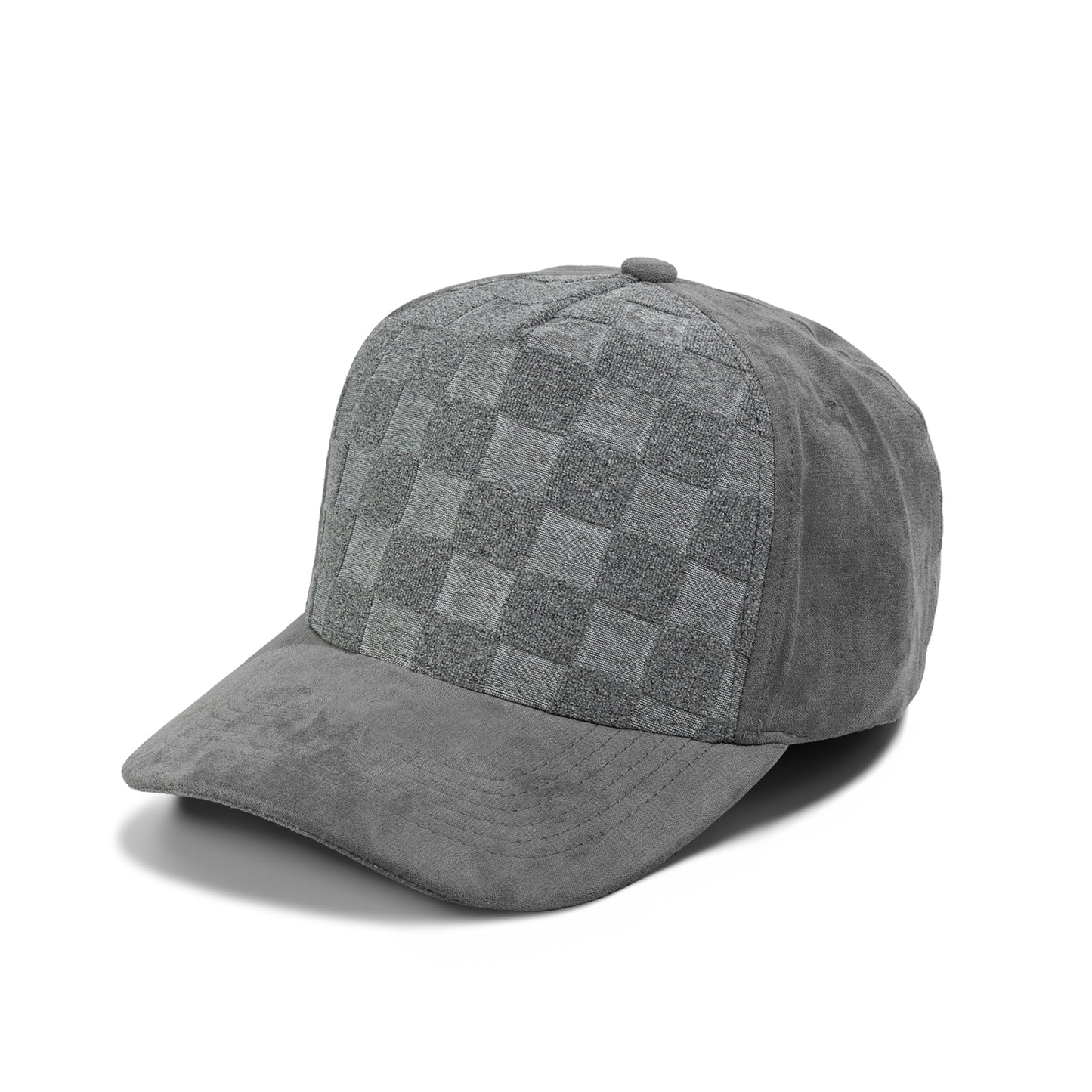Plain Curve 5Panel Check Suede Hat 5029