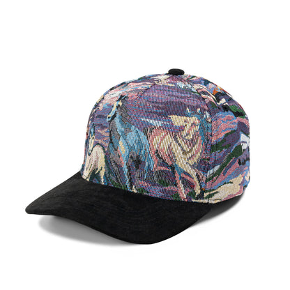 Plain Curve 5Panel Jacquard Hat 5031