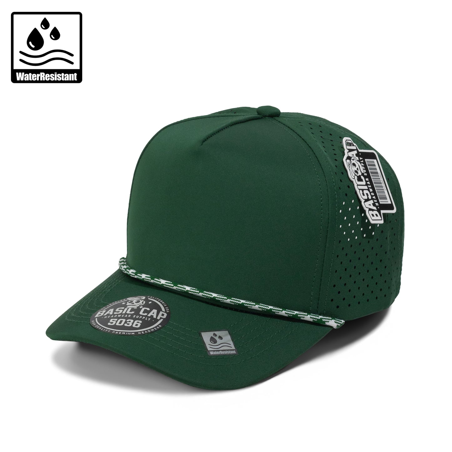 Plain Curve 5Panel Laser Hole Rope Hat Water Repellent 5036