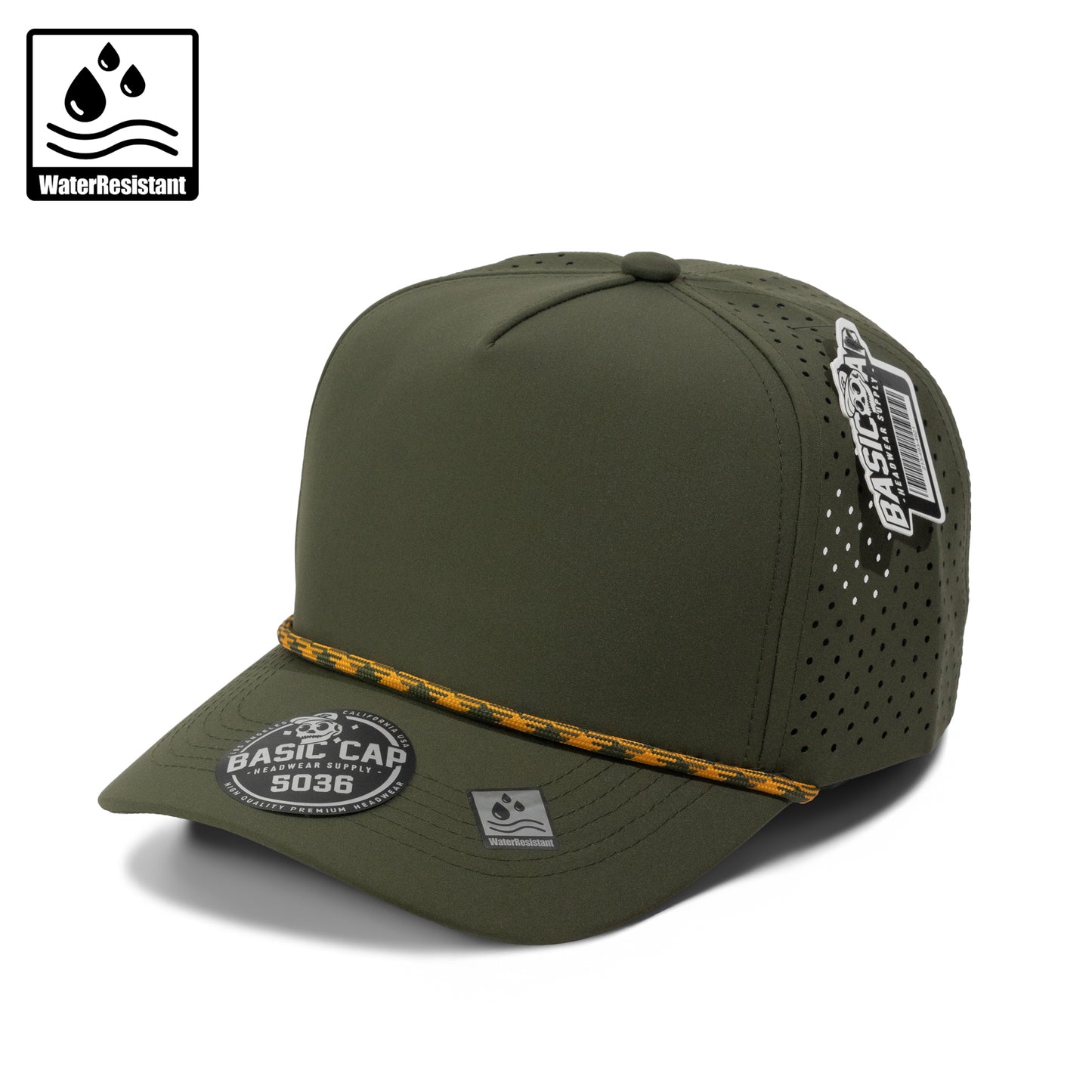 Plain Curve 5Panel Laser Hole Rope Hat Water Repellent 5036