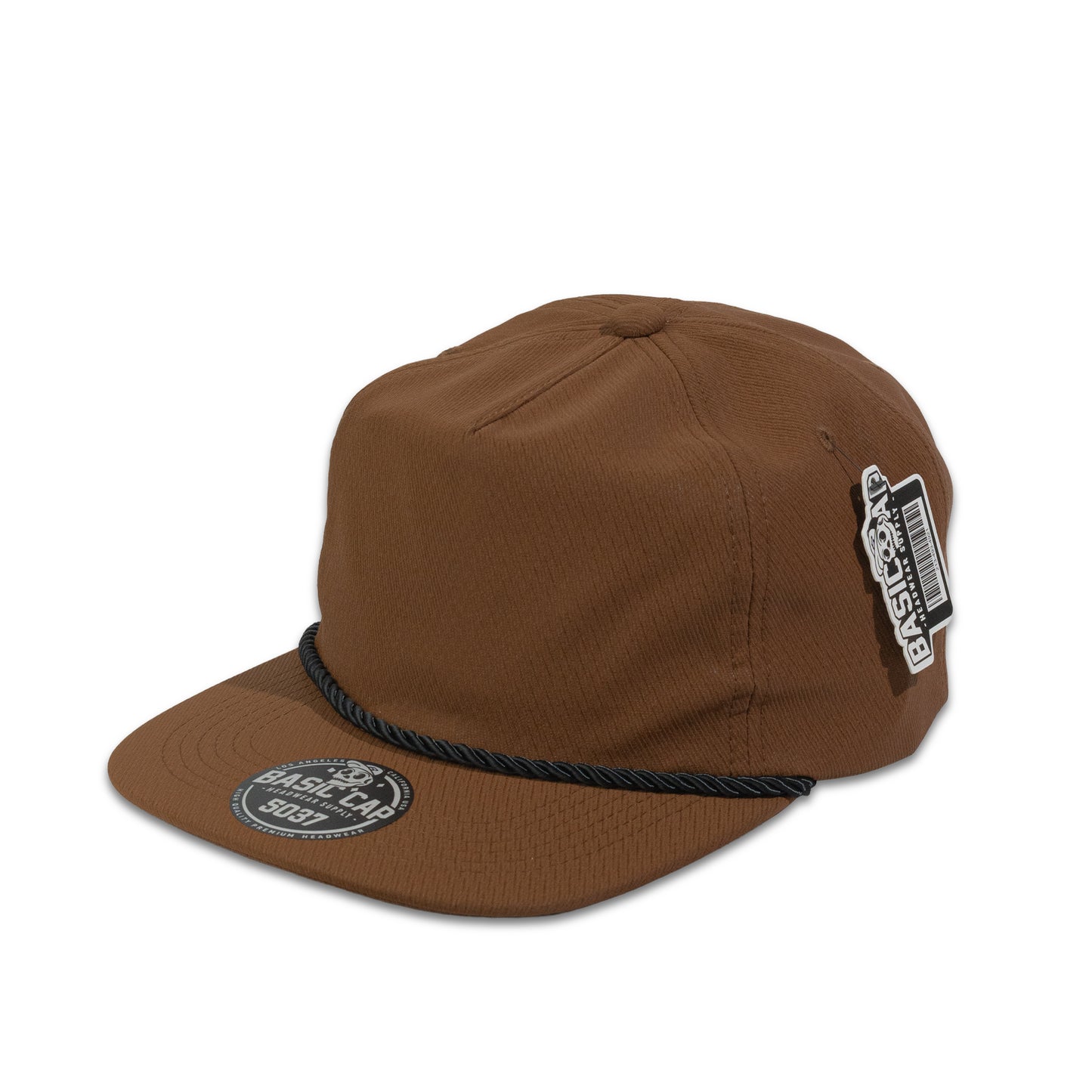 Plain Unstructured 5Panel Flat New PU Cap 5037