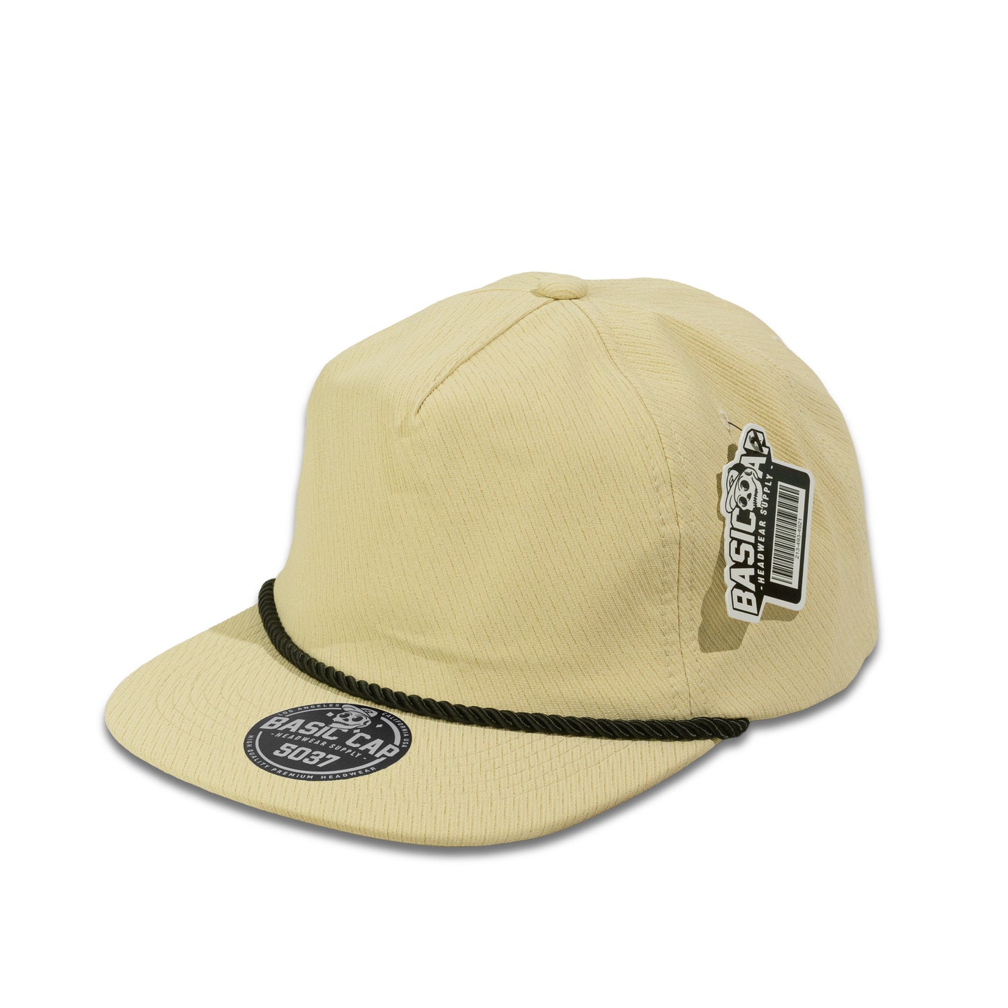 Plain Unstructured 5Panel Flat New PU Cap 5037