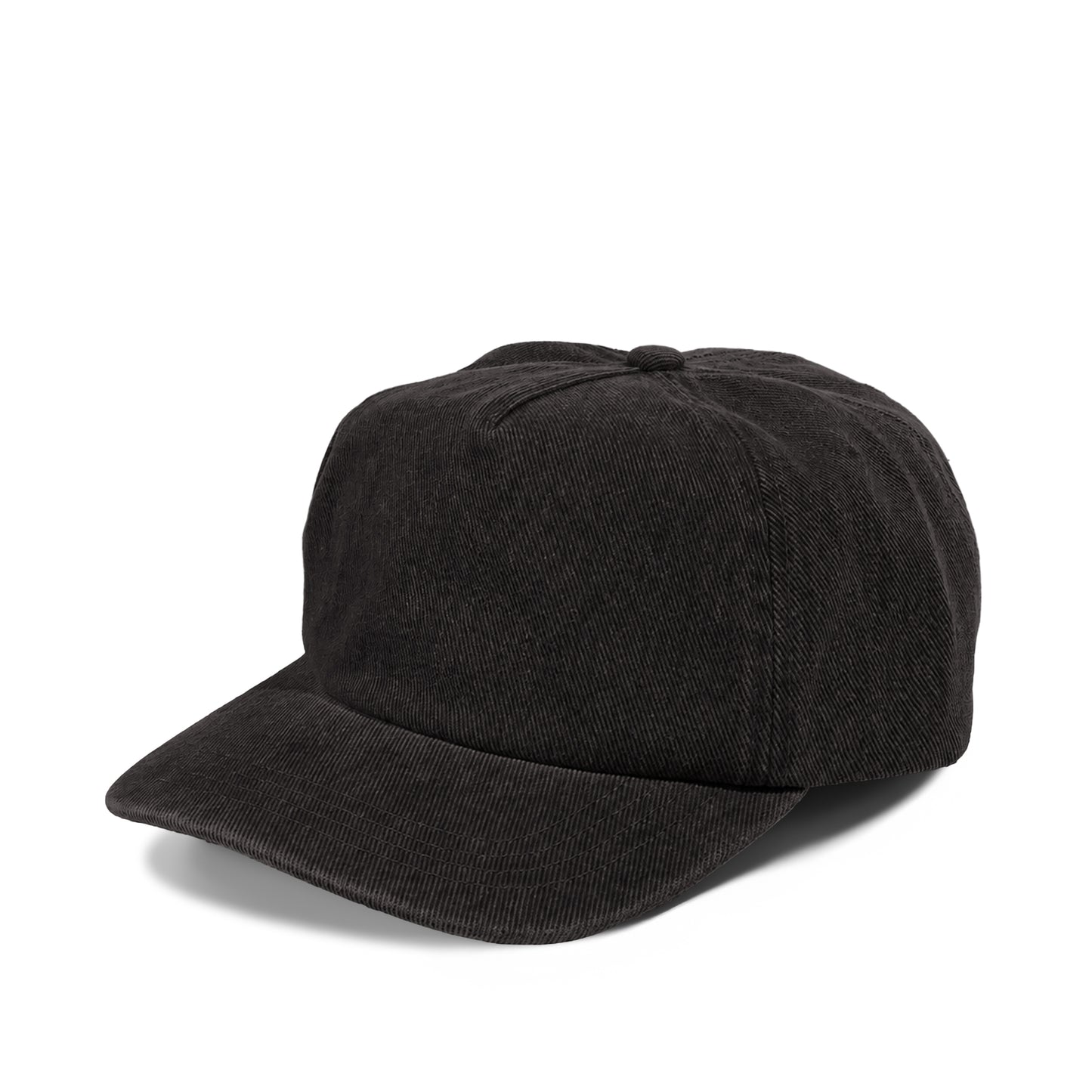 Plain Slight Curve 5Panel Wash Fade Denim Hat 5045