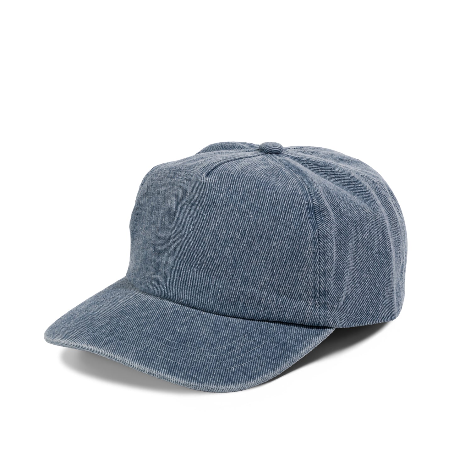 Plain Slight Curve 5Panel Wash Fade Denim Hat 5045