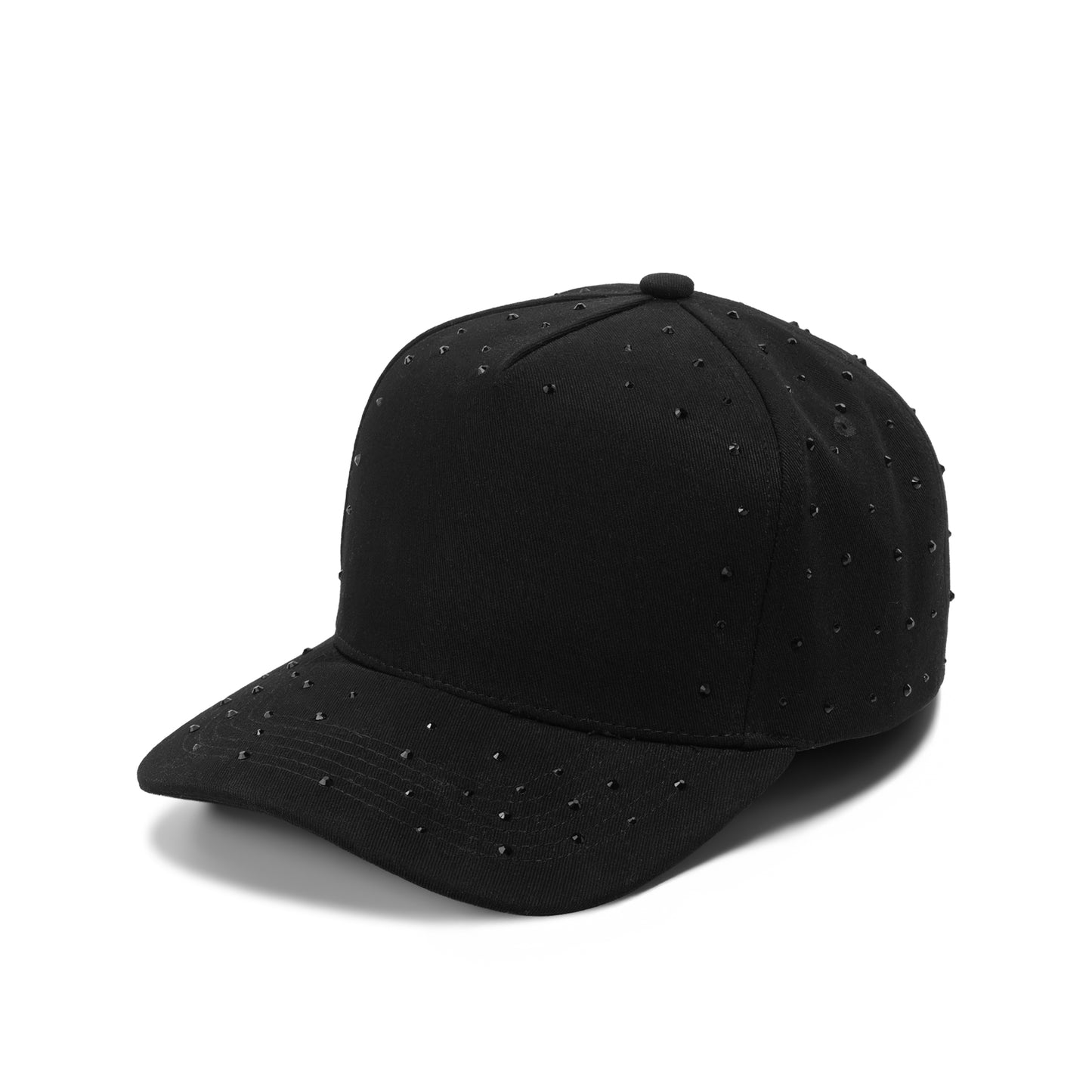 Plain 5Panel Rhinestone Cotton Hat 5049