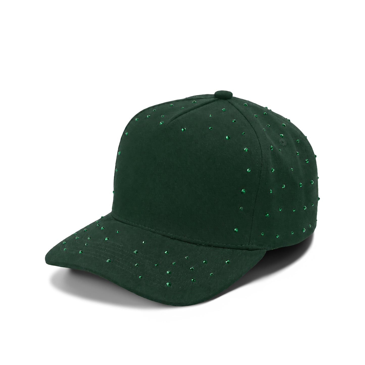 Plain 5Panel Rhinestone Cotton Hat 5049