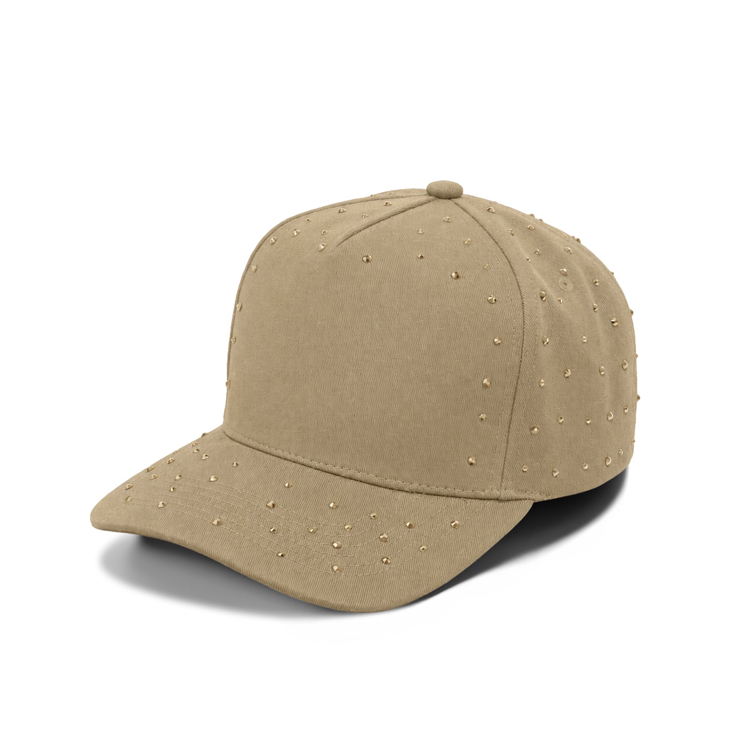 Plain 5Panel Rhinestone Cotton Hat 5049