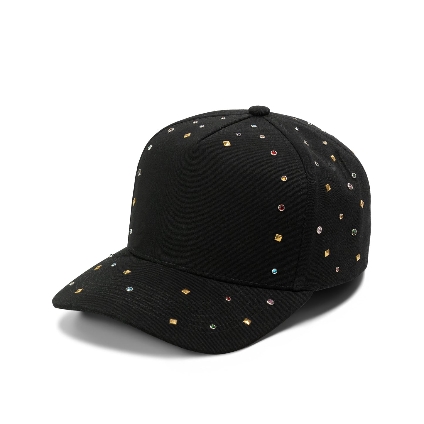 Plain 5Panel Rhinestone Cotton Hat 5049
