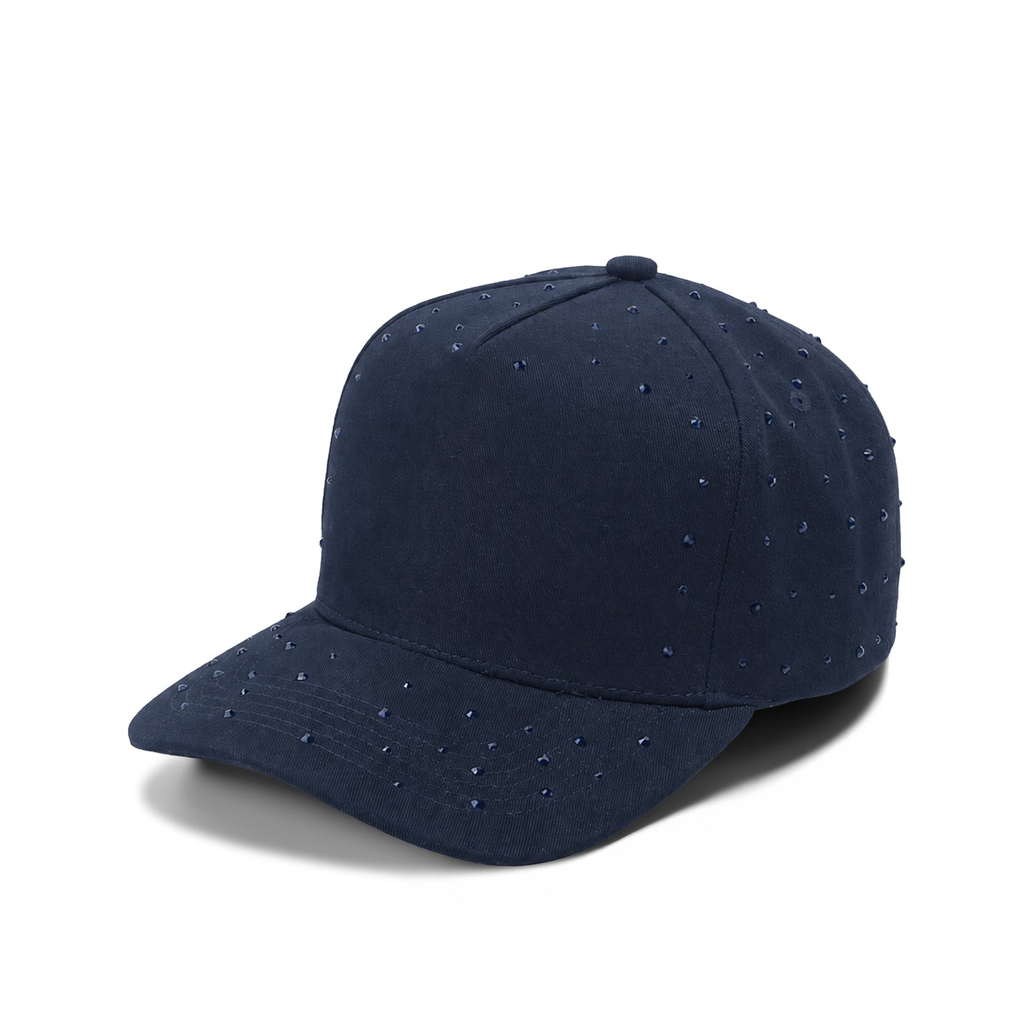 Plain 5Panel Rhinestone Cotton Hat 5049