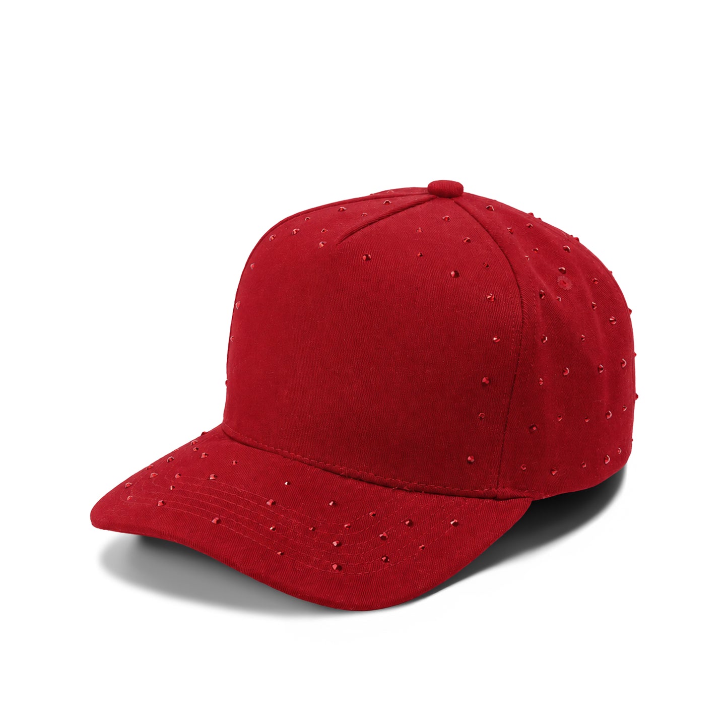 Plain 5Panel Rhinestone Cotton Hat 5049