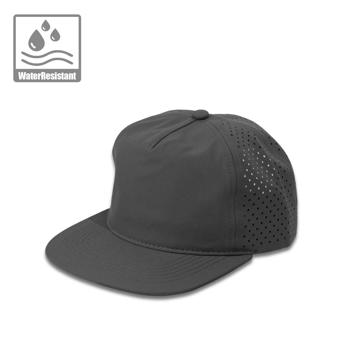 Plain Flat Unstructured 5Panel Laser Hole Hat Water Repellent 5053