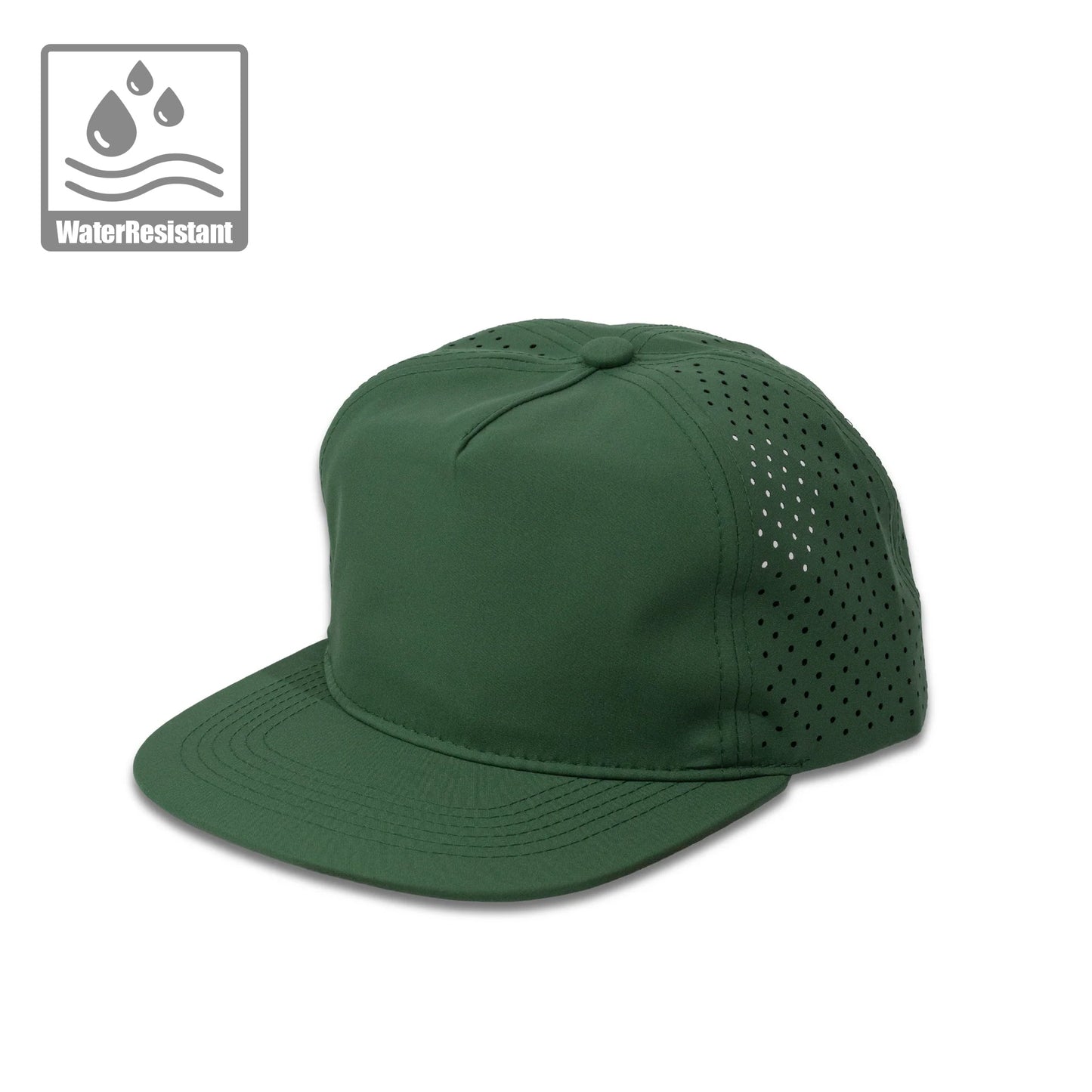 Plain Flat Unstructured 5Panel Laser Hole Hat Water Repellent 5053