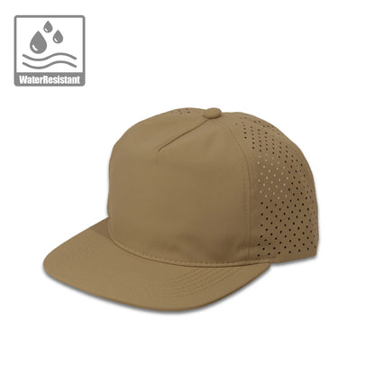 Plain Flat Unstructured 5Panel Laser Hole Hat Water Repellent 5053